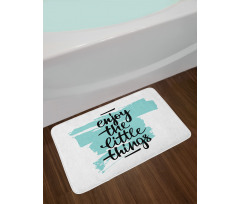 Brush Strokes Inscription Bath Mat