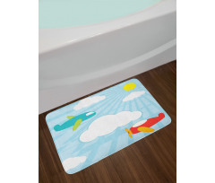 Retro Kids Cartoon Bath Mat