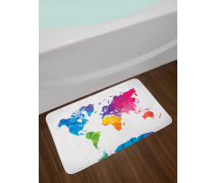 Low Poly Art Rainbow Color Bath Mat