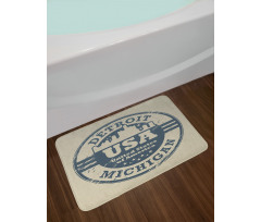 Detroit Michigan Stamp Bath Mat