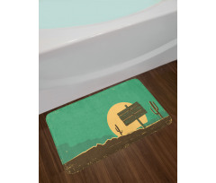 Grungy Desert Landscape Bath Mat