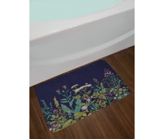 Rural Herbs Flowers Bath Mat