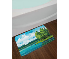 Forest Lake Clouds Bath Mat