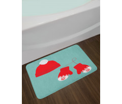 Pair of Mittens Hat Bath Mat