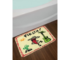 Mexican Party Red Pepper Bath Mat