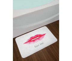 Pink Lipstick Kiss Me Bath Mat