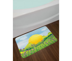 Mountains with Violets Bath Mat