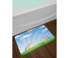 Sun Beams Behind a Hill Bath Mat