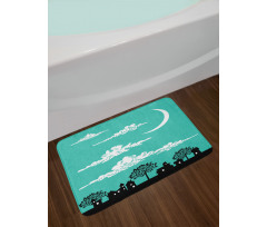 Buildings with Trees Bath Mat