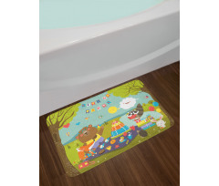 Woodland Party Design Bath Mat