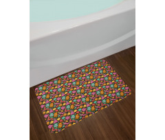 Colorful Monster Pattern Bath Mat