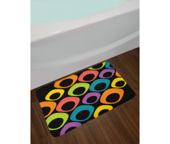 Colorful Oval Motifs Bath Mat