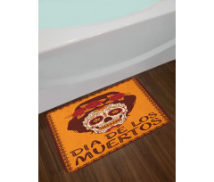 Mexican Skull Girl Bath Mat