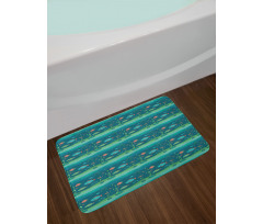 Cartoon Ocean Composition Bath Mat