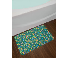 Childish Cartoon Fauna Bath Mat