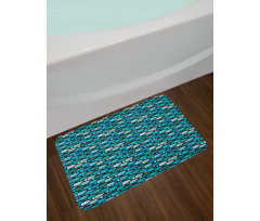 Doodle Aquarium Artwork Bath Mat