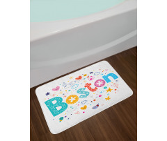 Doodle Hand Drawn Bath Mat