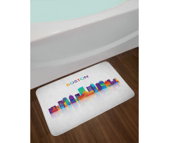 City Skyline Silhouette Bath Mat