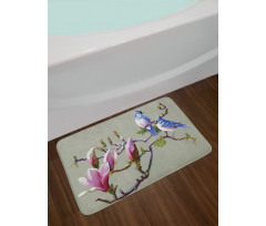 Waxwing Sparrow Bird Bath Mat