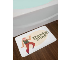 Gray-Haired Old Man Bath Mat