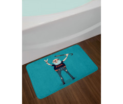 Rock Music Fan Man Bath Mat