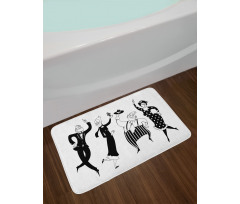 Cartoon Couples Bath Mat