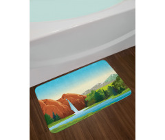 Summer Landscape Woodland Bath Mat