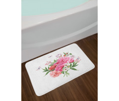 Vintage Bouquet of Flowers Bath Mat