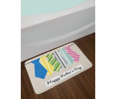 Colorful Dad Ties Theme Bath Mat
