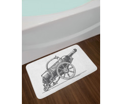 Vintage Bottle of Wine Retro Bath Mat