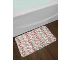 Vintage Floral Leaves Ornate Bath Mat