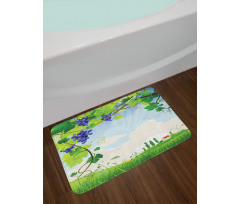 Rural Countryside Grapes Bath Mat