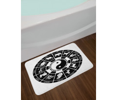 Chinese Horoscope Wheel Bath Mat