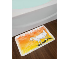 Horned Mammal Animal Ranch Bath Mat