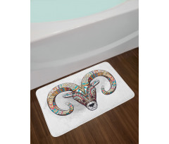 Colorful Totem Head Bath Mat