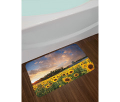 Sunflower Field Sky Bath Mat