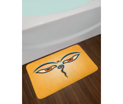 Ancient Figure with Eyes Bath Mat