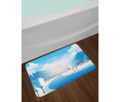 Pastoral River Scene Bath Mat