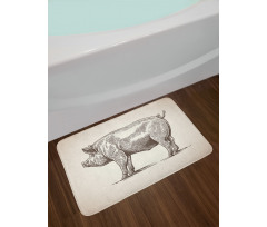 Vintage Hand-Drawn Image Bath Mat