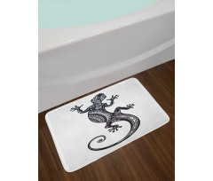 Flower Chevron Lizards Bath Mat