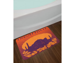 Exotic Flowers Retro Bath Mat