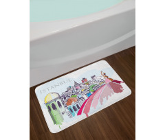 Aerial Scenery Urban Bath Mat