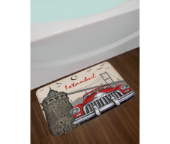 Vintage City Scenery Bath Mat