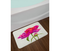 Flower and Vibrant Petals Bath Mat