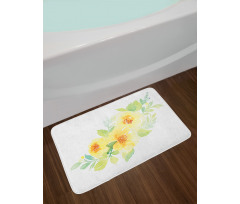 Watercolor Nature Flower Bath Mat
