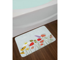 Daisy and Peony Pattern Bath Mat