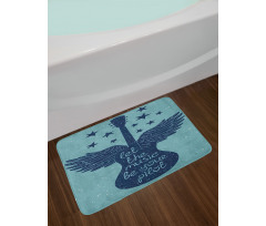 Guitar Wings Stars Words Bath Mat