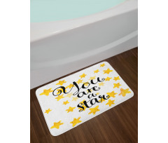 Watercolor Stars Modern Bath Mat