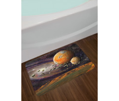 Universe Space Planets Bath Mat