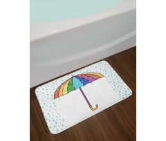 Cartoon Umbrella Rainfall Bath Mat